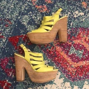 Lime Seychelles Platform Heels